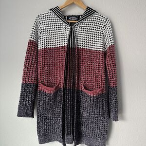 Oliver O Women's Cardigan Sweater Hoodie Soft Colorblock Comfy Loungecore Small